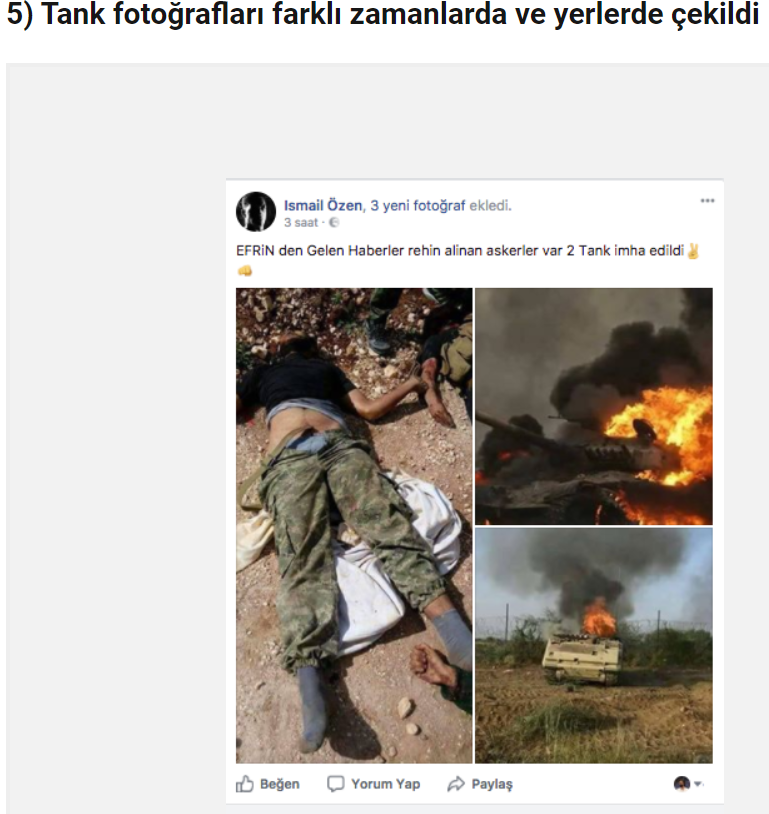 Facebook ve Twitter'da gördüğünüz 13 Afrin yalanı